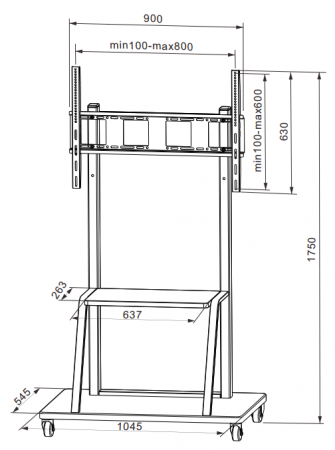 Напольная стойка для интерактивного комплекса 42"-90", до 140кг (VESA 800x600)